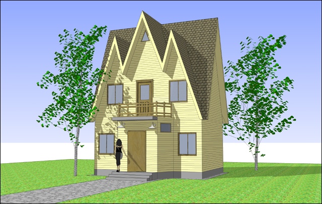 Загородный дом - 3D модель